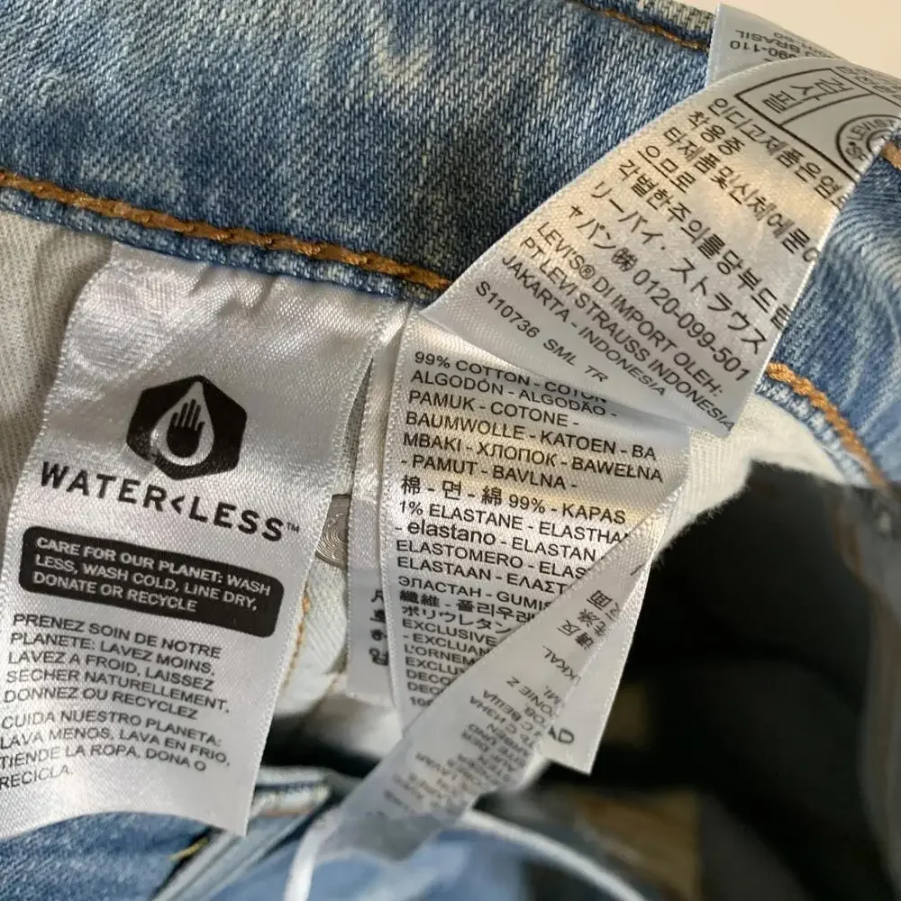 Levis‎ 514 Jeans Mens 40x30 Light Blue Straight Leg Stretch Denim Waterless